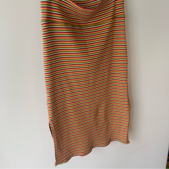 Aerie, multi coloured striped 3/4 length pencil skirt in M - Picture 13 of 15